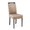 Set 2 sedie da pranzo in tessuto nero beige Managua
