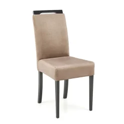 Set 2 sedie da pranzo in tessuto nero beige Managua