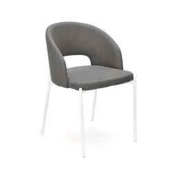 Set 2 sedie da pranzo in tessuto grigio Turbo
