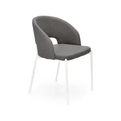 Set 2 sedie da pranzo in tessuto grigio Turbo