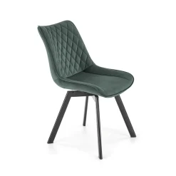 Set 2 sedie da pranzo in velluto verde scuro nero Balboa