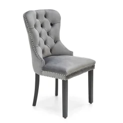 Set 2 sedie da pranzo moderne in tessuto grigio nero Briar