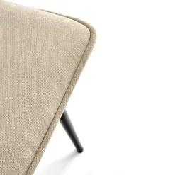 Set 4 sedie da pranzo moderne in tessuto beige nero Quiche
