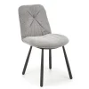 Set 4 sedie da pranzo moderne in tessuto grigio nero Kaos