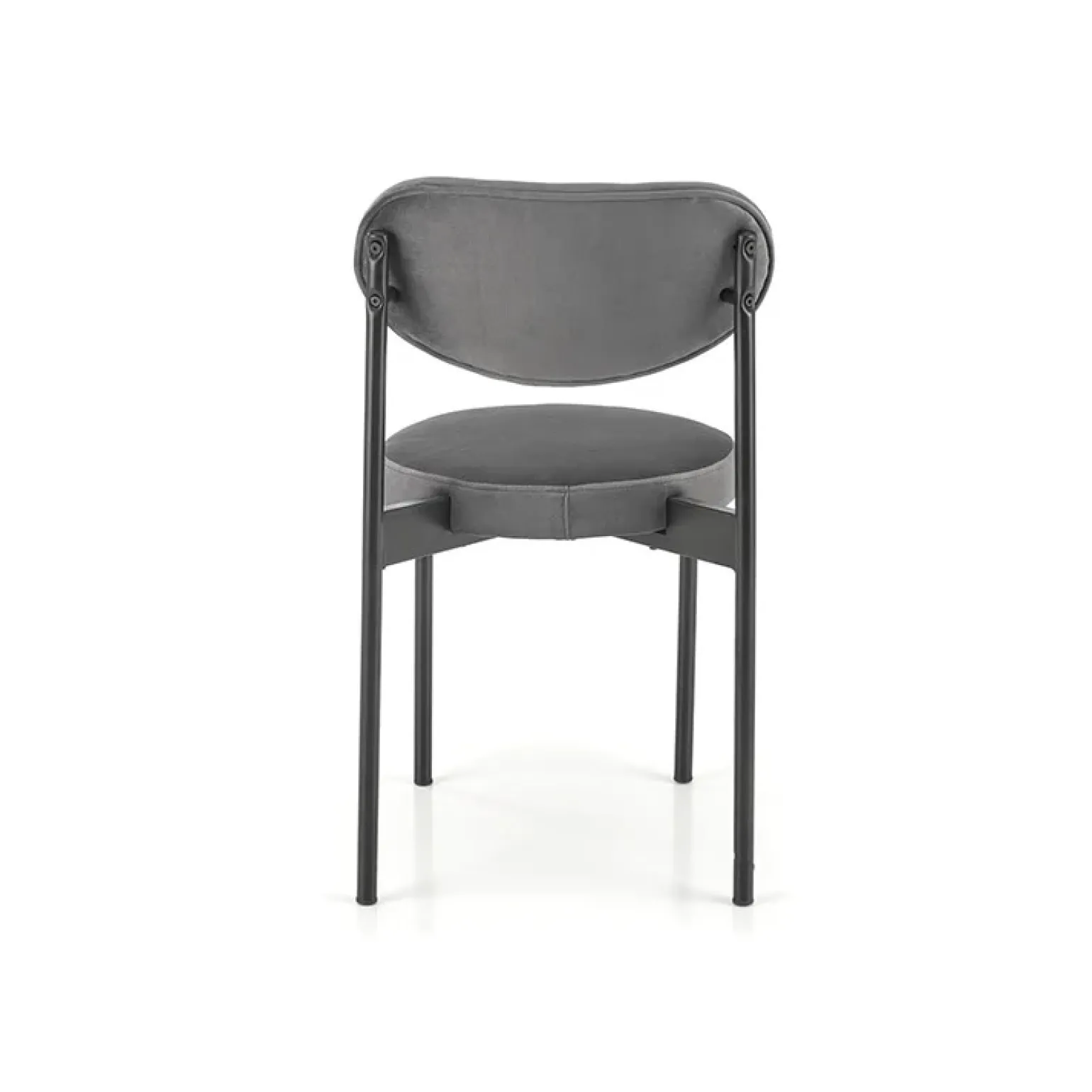 Set 4 sedie da soggiorno in tessuto grigio nero Leela