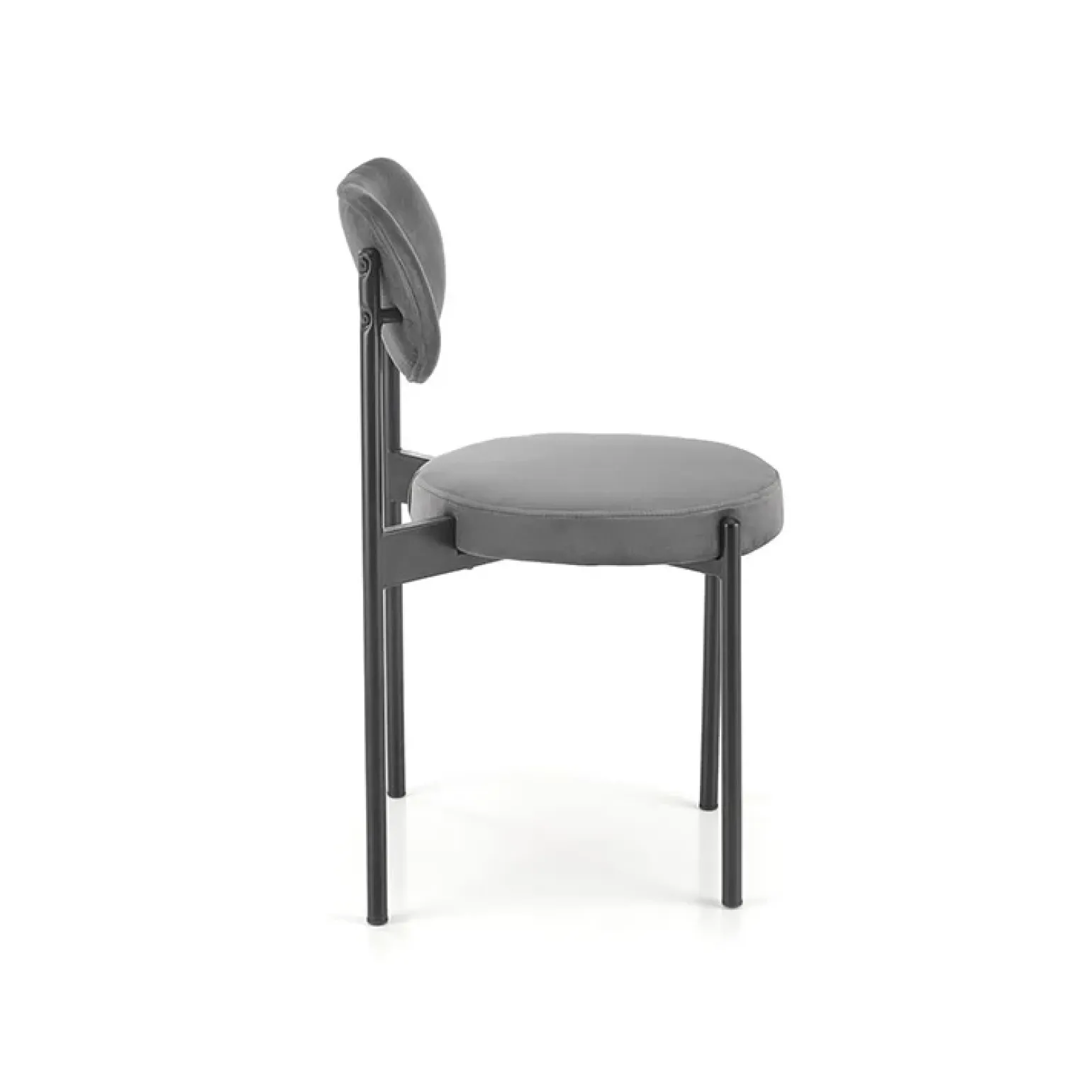 Set 4 sedie da soggiorno in tessuto grigio nero Leela