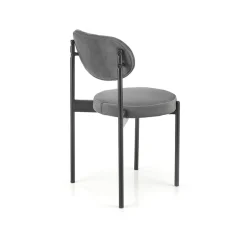 Set 4 sedie da soggiorno in tessuto grigio nero Leela