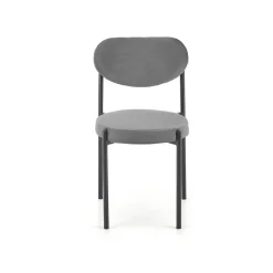 Set 4 sedie da soggiorno in tessuto grigio nero Leela