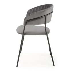 Set 4 sedie da soggiorno moderne in velluto grigio Lina
