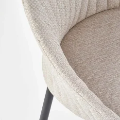 Set 2 sedie imbottite design in tessuto beige Amelia
