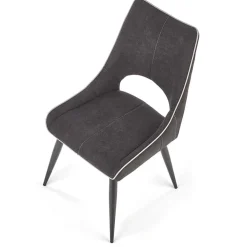 Set 2 sedie imbottite in tessuto grigio design Brida