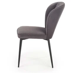 Set 2 sedie imbottite in velluto grigio Doral