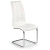 Set 4 sedie in ecopelle imbottite bianco con gambe in metallo Gloria