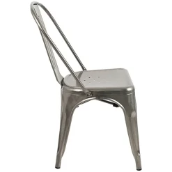 Set 2 sedie in metallo impilabili grigio laccato Lix