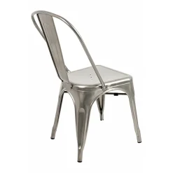 Set 2 sedie in metallo impilabili grigio laccato Lix