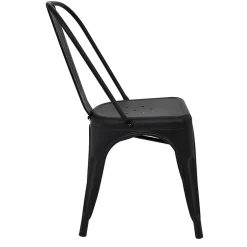 Set 2 sedie in metallo impilabili nero opaco Lix