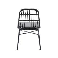 Set 4 sedie moderne da soggiorno in rattan nero Alicia