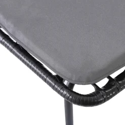 Set 4 sedie moderne da soggiorno in rattan nero Alicia