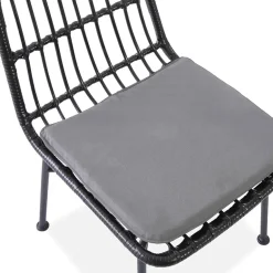 Set 4 sedie moderne da soggiorno in rattan nero Alicia