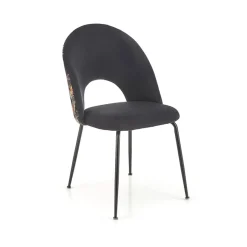 Set 4 sedie moderne in tessuto nera multicolore Pablo