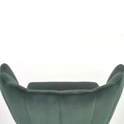 Set 2 sedie soggiorno imbottite in velluto verde con gambe in nero Cinzia