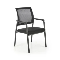 Set 4 sedie soggiorno moderne in tessuto nero Precious