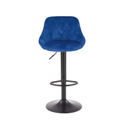 Set 2 sgabelli alti da bar regolabili in tessuto blu Orla