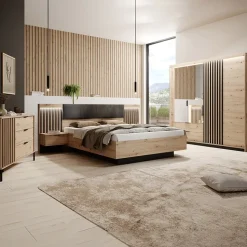 Set comodini 50x104h cm con cassetto rovere antracite Rubik