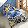 Set copripiumino bambino singolo e federa 140x200cm blu a fantasia Cars