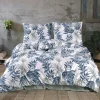 Set copripiumino matrimoniale e federe 220x240cm verde blu Himba