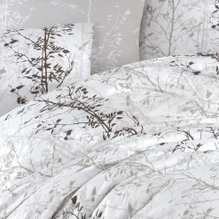Set copripiumino matrimoniale oversize e federe 240x260cm bianco grigio Esedra