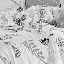 Set copripiumino singolo e federa 140x200cm bianco grigio Ingrid