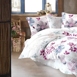 Set copripiumino singolo e federa 140x200cm rosa Iside
