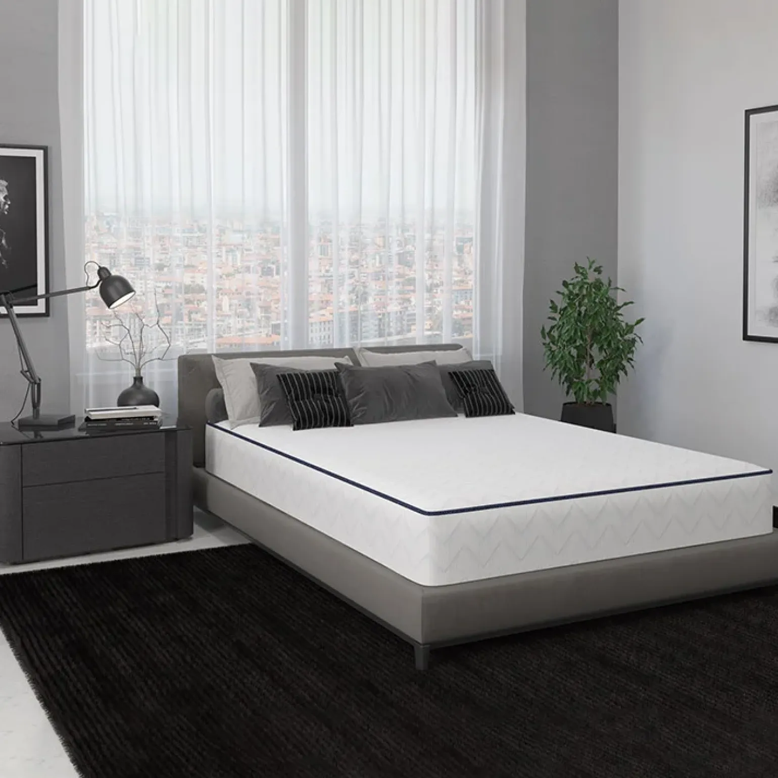 Set materasso 140x190cm francese con rete a doghe Elisir Gihome®