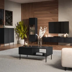 Set mobili soggiorno completo moderno nero Wild
