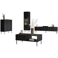 Set mobili soggiorno completo moderno nero Wild