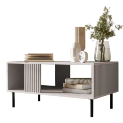 Set mobili soggiorno completo con frontali cannettati beige Ziggy 5