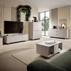 Set mobili soggiorno completo grigio Stone