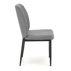 Set tavolo 110/170cm + 4 sedie imbottite grigio nero Albani