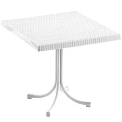 Set tavolo 80x80cm + 2 sedie da giardino polipropilene bianco Blossom