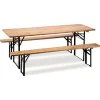 Set tavolo 220x70cm+ panche da bar richiudibili verde scuro legno Good