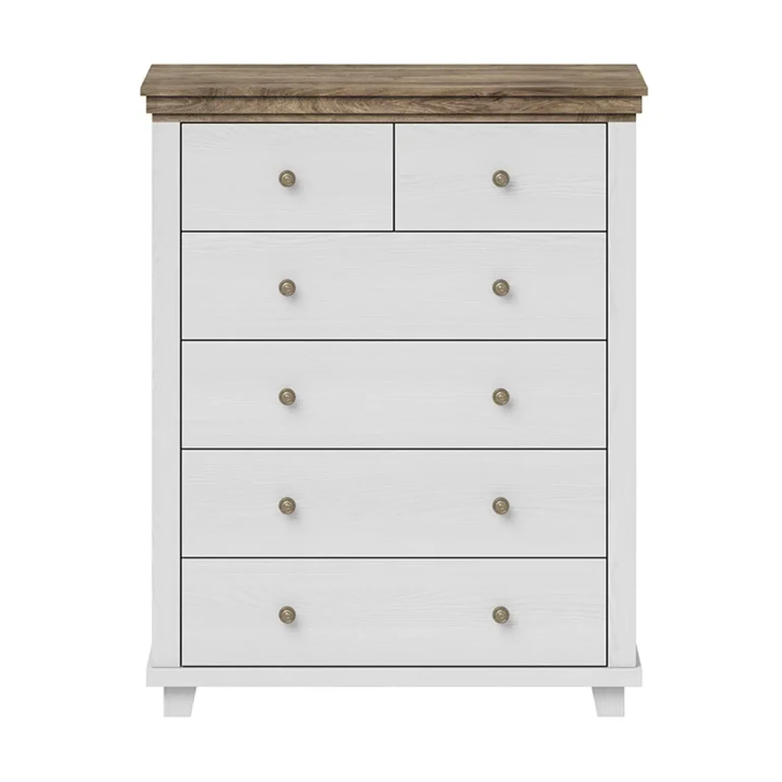 Settimino 90x113h cm 6 cassetti moderno bianco frassinato quercia Texel