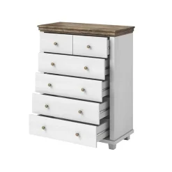 Settimino 90x113h cm 6 cassetti moderno bianco frassinato quercia Texel