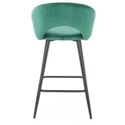 Sgabello alto moderno da bar in velluto verde nero Fober