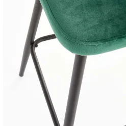 Sgabello alto moderno da bar in velluto verde nero Fober