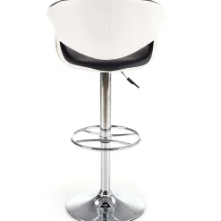 Sgabello alto regolabile moderno in ecopelle nero bianco Daisy