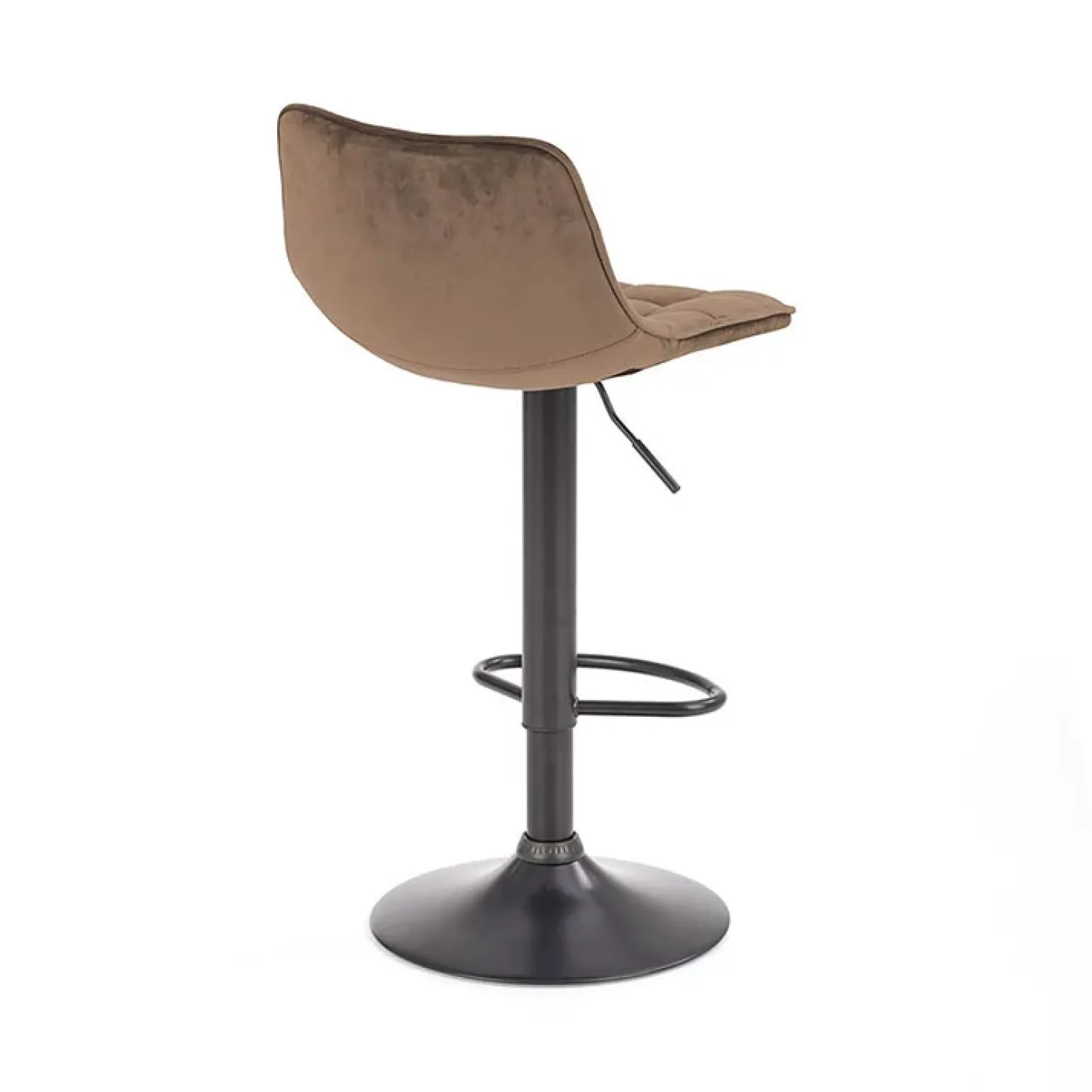 Sgabello imbottito regolabile in velluto beige nero Fost