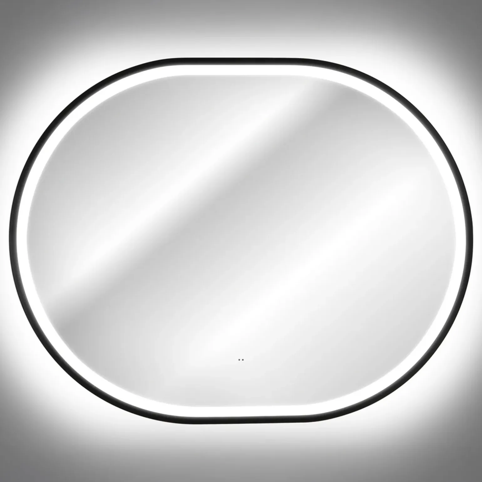 Specchio da parete con led 70x90cm nero Glossy 3