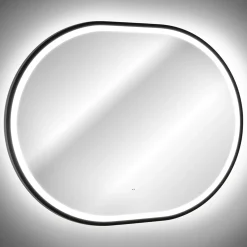 Specchio da parete con led 70x90cm nero Glossy 3