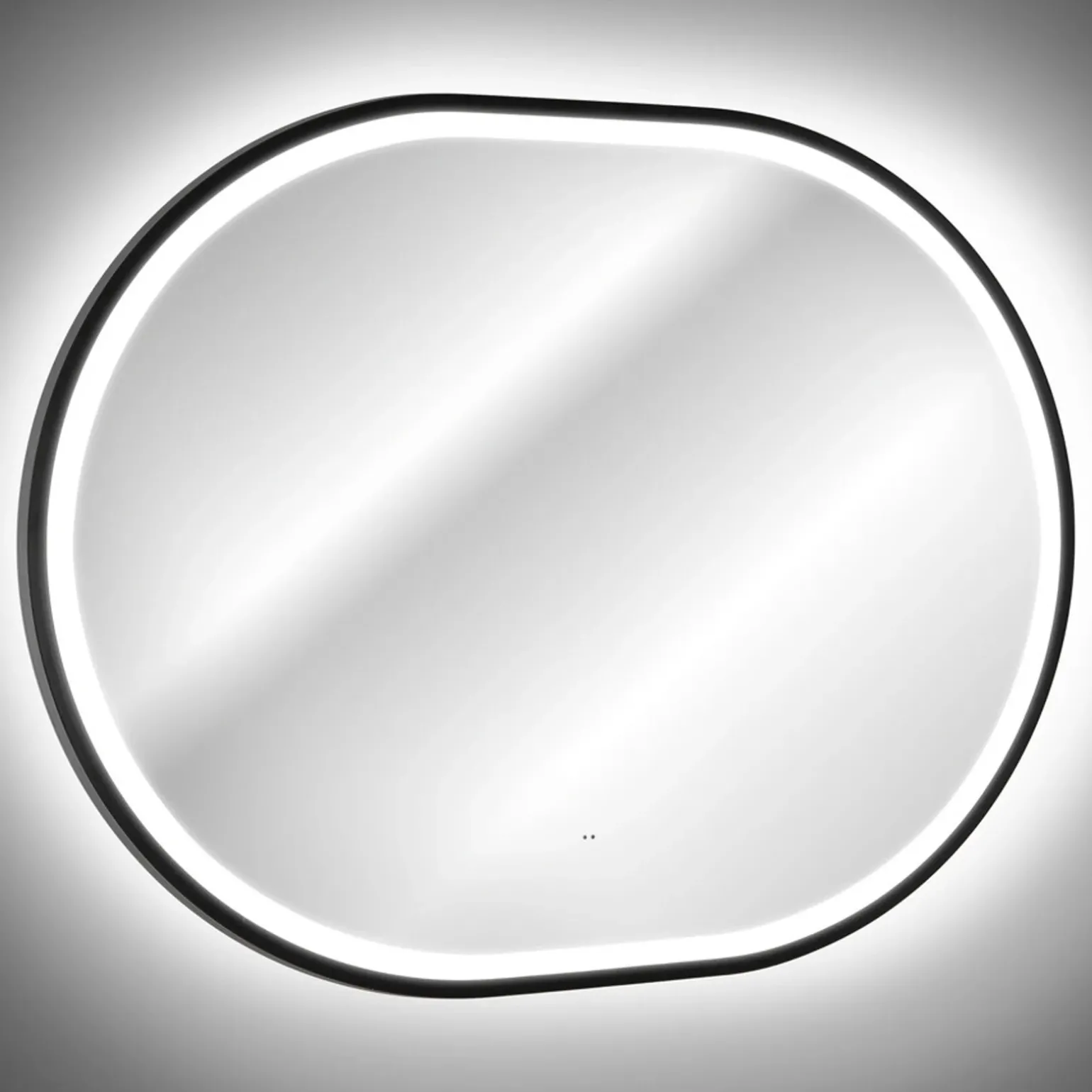 Specchio da parete con led 70x90cm nero Glossy 3